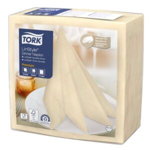 Caja de 12 Paquetes de 50 Servilleta Tork Linstyle Dinner Vainilla