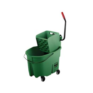 Cubeta Plástica 33 Lt. Exprimidora con Rodos Color Verde