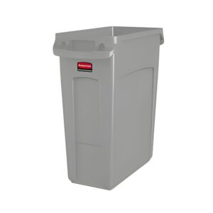 Basurero 16 Galones sin Tapa SLIM JIM Gris RUBBERC